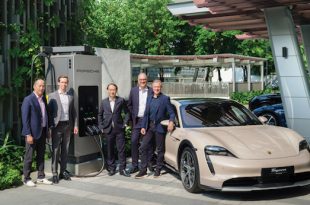 Porsche and Charge+ partnership announcement ceremony at Porsche Studio Hanoi 2024